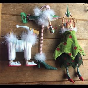 Krinkles department 56 Christmas lot fish cat dog